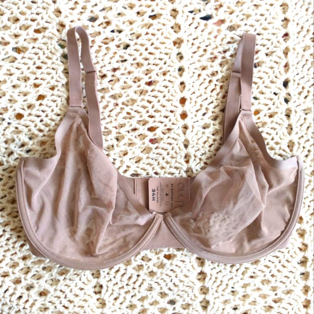 Cuup - Sheer Nude Plunge Bra 34H